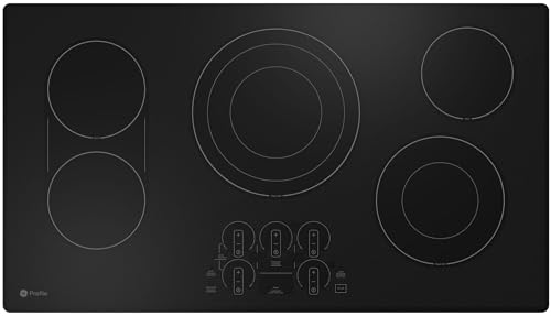 GE Profile PEP7036 36 Inch Wide 5 Burner Electric Cooktop with Guided Cooking - Black