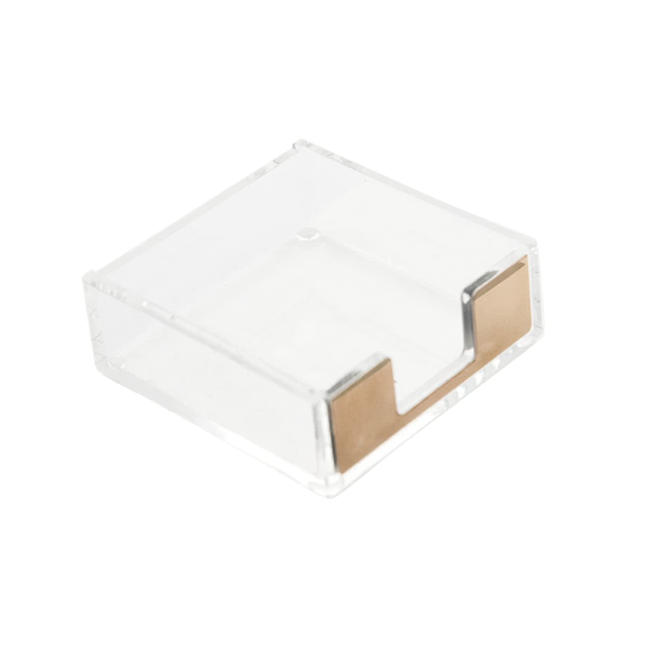 Angoily Elegant Golden Acrylic Memo Holder for Self Stick Notes Compact Desktop Note Dispenser for Home Office and School Scratch Resistant Design Easy to Clean and Carry