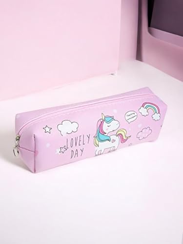 Image of Le Delite 13 Pcs Unicorn Gift Combo Set For Girls Kids Fur Diary Gift Bag Stationery Set Age 6-8 Years 10-12 Year I Stickers, pen, pouch, badge, Eraser, Wallet & colors(Pink)
