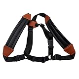 LIGIGWASH 調節可能な快適ダブルショルダーサックスハーネス 強力メタルバックル付き ユニバーサル楽器用ベルト 成人 対応