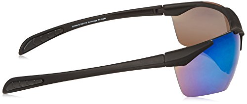 Foster Grant Men's Scrimmage Wrap Sunglasses, Black/Smoke with blue revo, 210.6 mm3