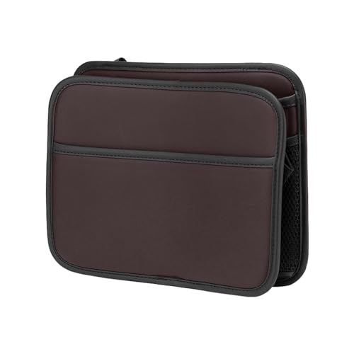 Samuliy Organizador de asiento trasero de coche, organizador de asiento de coche para colgar, bolsa de basura para coche, organizador de coche y almacenamiento para viajes, bebidas y tabletas,