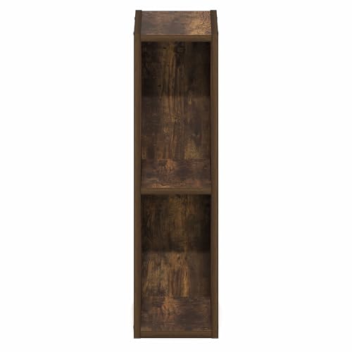 Image of Furinno Fulda Book Shelf, 2-Tier Narrow Bookshelf, Bookcase with 6-in Width Storage Shelf, 9.3 x 5.9 x 21.2, for Living Room, Bedroom, Home Office, Amber Pine