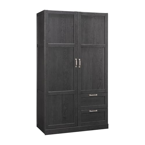 Image of Sauder Miscellaneous Storage Armoire with Drawers, Raven Oak Finish