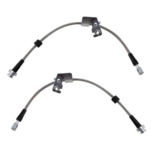Image of TRQ Front Brake Hose Set Compatible with 2011-2014 Chrysler 200 2007-2010 Sebring 2008-2014 Dodge Avenger 2007-2012 Caliber 2007-2017 Jeep Compass Patriot