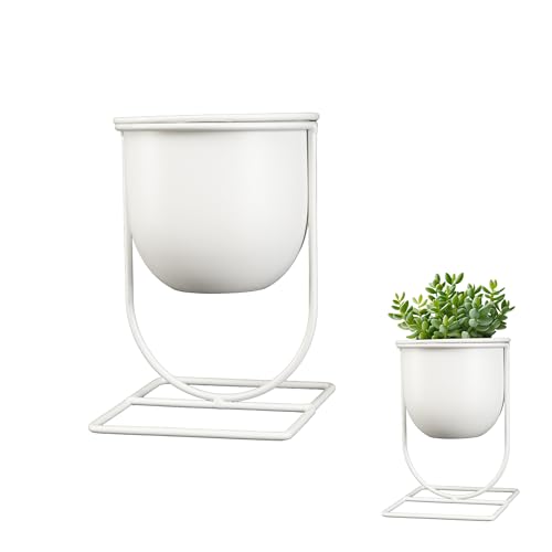 LIN HOME Soporte Macetas para Plantas de Hierro Forjado 16x11x11cm - Macetero...