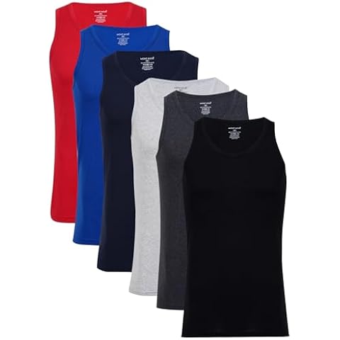 Men's Pack of 6 Assorted Cotton Vests Cover