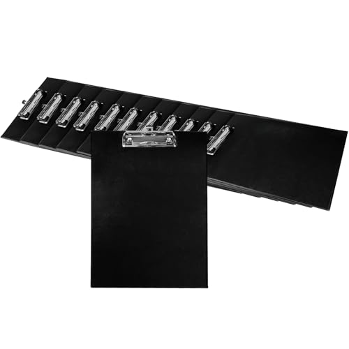 Pack of 10 Janrax A4 Black PVC Clipboards