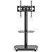 Support TV Pied sur Roulette avec Support Pivotant et Réglable Hauteur pour Télé et Ecran Plasma de 32 à 55 Pouces avec 2 Etagères TF8002