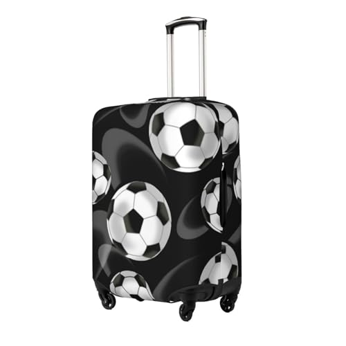Soccer Black Print Suitcase Cover Luggage Protector Washable Elastic Fashionable Travel Gear Cover2