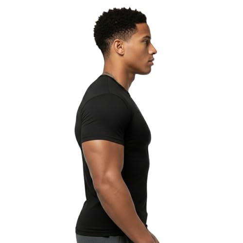 Image of NINQ Full Sleeve Compression, Workout, Round Neck, Down Shoulder T-Shirt - Men's Gym, Athletic & Sports Tights for Fitness