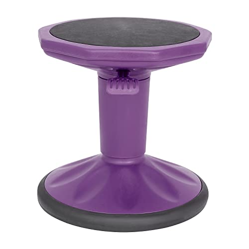 Image of Flash Furniture Carter Adjustable Height Kids Active Stool - Flexible Purple Stool for Classroom and Home - Non-Skid Bottom - Rubberized Seat - 14 inch - 18 inch Seat Height