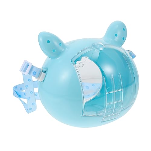 DECOMELODY Trasportino Piccolo Portatile per Criceti e Roditori Gabbia Mini Esterna Ventilata con Trasparente Adatta Cincillà Porcellini Dindia e Petaure Blu