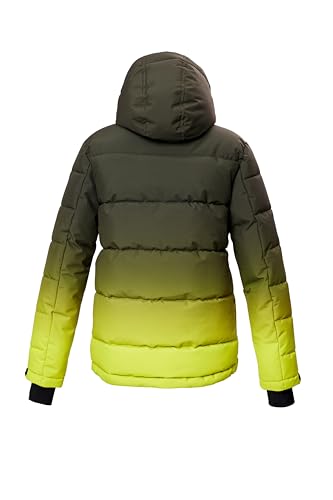 killtec Jungen Skijacke/Ski-Steppjacke mit Kapuze und Schneefang KSW 382 BYS QLTD JCKT, lime, 176, 42453-000