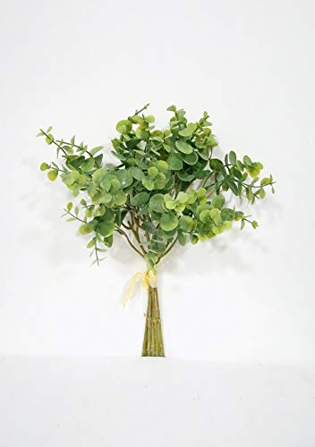Sweet Home Deco 14'' Faux Eucalyptus Greenery Bunch, Fake Eucalyptus, Artificial Eucalyptus, Single Stem, Floral Design Set of 2(Green)
