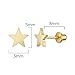 14k Yellow Gold Plain Star Children Screwback Baby Girls Stud Earrings