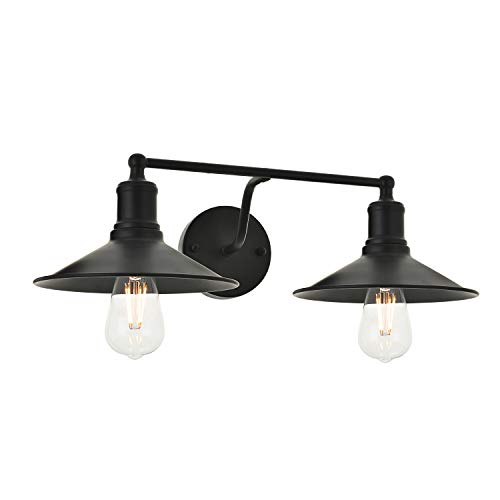 TODOLUZ Industrial Wall Light Matte Black Finish Edison Vintage Style Sconce Wall Lamp Fixture for Vanity Bathroom Kitchen Study Room