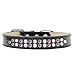 Mirage Pet Products Two Row Pearl and Pink Crystal Ice Cream Dog Collar, Size 12, Black