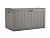 Suncast 134-Gal. Waterproof Resin Extra-Large Outdoor Patio Deck Box with Pad-Lockable Lid, Modern Outdoor Patio Bench/Storage Box for Cushions, Garden Tools, and More, Dove Gray