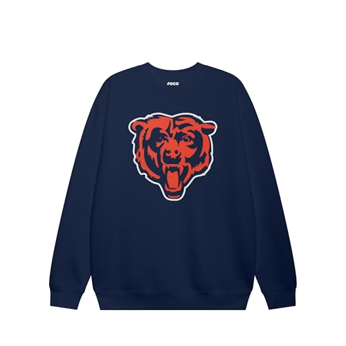 FOCO Chicago Bears NFL Mens Primary Logo Crew Neck Sweatshirt - M
