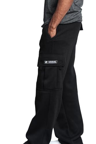 G-Style USA Men's Solid Fleece Heavyweight Cargo Pants