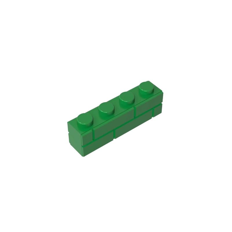 Gobricks 15533 Basic Bricks Brick Special 1x4 with Masonry Brick Profile 50 Pieces GDS-632 Compatible with Lego Building Blocks Color:Green — image 1