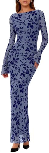 PRETTYGARDEN Women's Floral Bodycon Maxi Dress 2026 Spring Elegan...