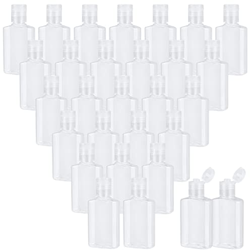 100 PCS 1 oz Clear Travel Bottles, 30ml Refillable Portable Plastic Bottles with Flip Cap for Travel, Outdoor Camping, Business Trip