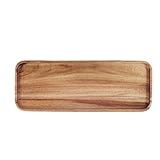 Generisch Holztablett, Quadratische Holzteller Akazienholz Serviertablett Servierplatte Charcuterie Snackbrett Tablett Organizer für Küche Waschtisch Arbeitsplatte Snack Dessert Käse Sandwich Obst
