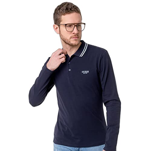 GUESS Polo Maglia Uomo Manica Lunga t-Shirt con