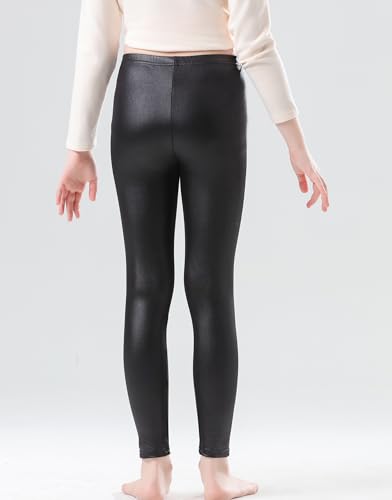 Girls Faux Leather Pants Stretch Leggings Tights Kids Pants4
