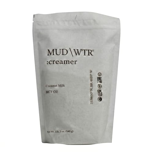 MUDWTR Plant-Based Coconut Creamer Powder | MCT Oil & Non-Dairy Coffee Creamer Powder for MUDWTR, Tea, Regular or Mushroom Coffee | USDA Organic, Kosher, Non-GMO, Gluten & Sugar Free | 30 servings