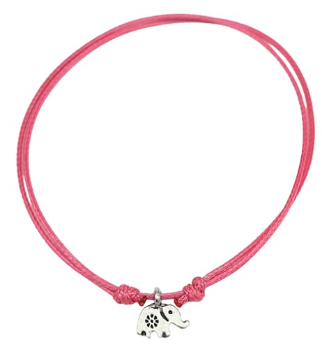 Aks jewelzColor thread anklet with Elephant charms