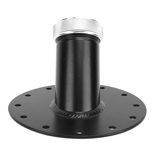 Akozon 45-Grad-Brennstoffzellen-Einfüllstutzen mit 12-Loch-Stahlsockel und Aluminiumkappe – Schnellfülldesign mit 1,5 Zoll Innendurchmesser für Effizientes Auftanken (Black)
