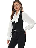 Allegra K Damen Ärmellos Neckholder Geknöpft Racerback Anzugweste Weste Schwarz XS