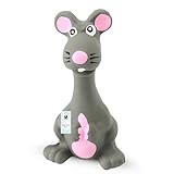 Foodie Puppies Squeaky Latex Dog Toy for Small Dogs & Puppies | Grey Mouse Shape | Durable, Soft & Safe | Fun Chew, Fetch & Play Toy | 14cm | Interactive Animal Design with Cotton Filling