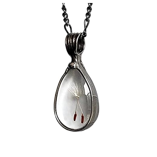 Wish Necklace for Women, Dandelion Seed Pendant, Handmade Keepsake Jewelry, Glass Terrarium, Gift for Mom and Sister, Childhood Friend Gift, Artisan Hand Crafted by Bayou Glass Arts (22sf3)