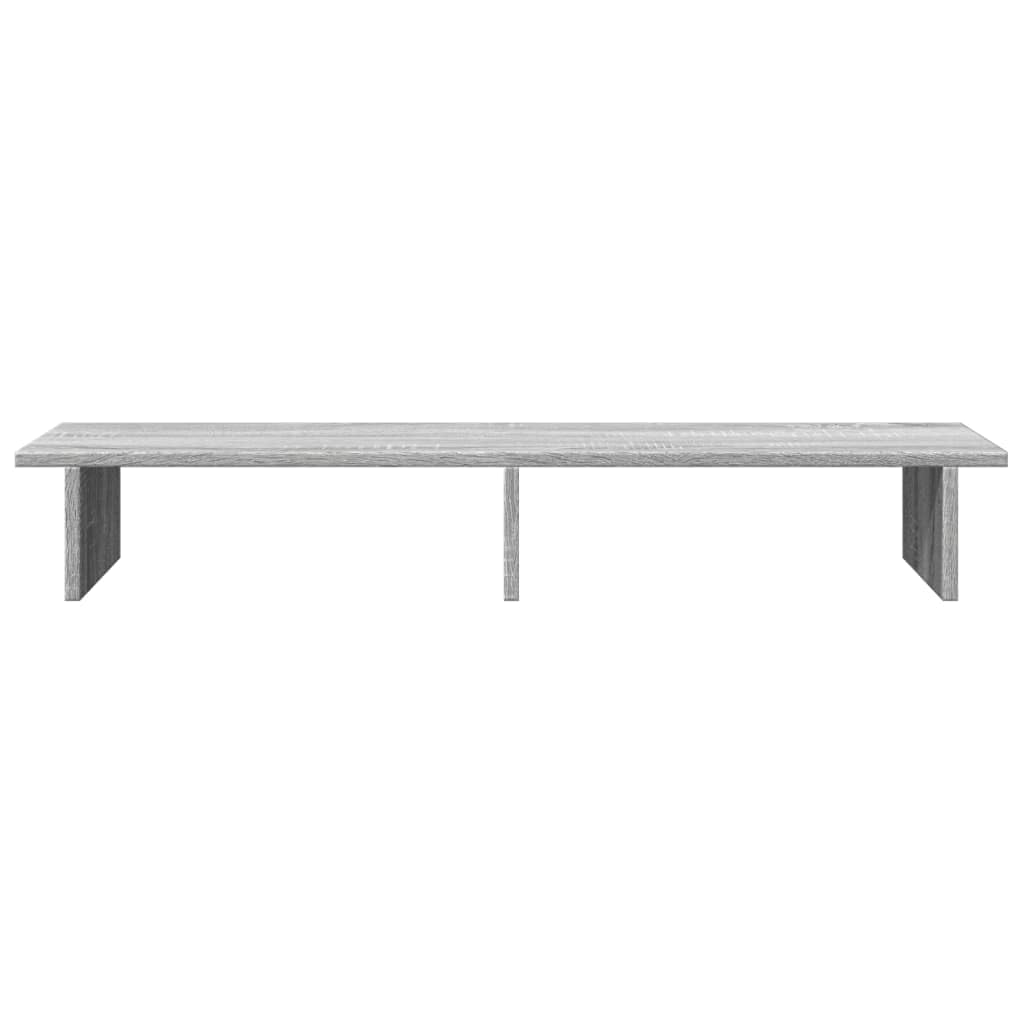 Supporto per monitor grigio Sonoma, 100 x 27 x 15 cm, in legno, ergonomico, regolabile in altezza, per ufficio e home office, con vano cavi e cassetto, compatibile con laptop, PC, notebook