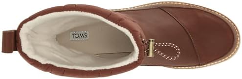 TOMS Women's Makenna Snow Boot, Chestnut Leather and Ridged, 6.5 | Image 4