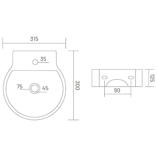 Image of Wall Mounted Wash Basin for Bathroom | Wall Hung Small Wash Basin /Sink (12.40 x 11.81 x 4.92 Inch, WT-Rosy)