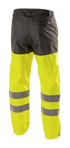 Högert Technik ABENS Warnschutz Regenhose Herren XL Gelb – wasserdichte Arbeitshose mit Reflexstreifen – Atmungsaktive Sicherheitskleidung für BAU, Industrie, Straßenbau