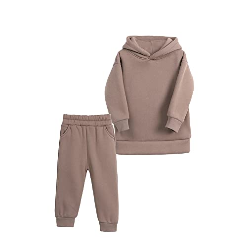 Image of MYGBCPJS Youth 2PCS Jogger Outfits Set Fleece Hooded + Sweatpants Boys Girls Athletic Sweatsuits Pullover Clothes