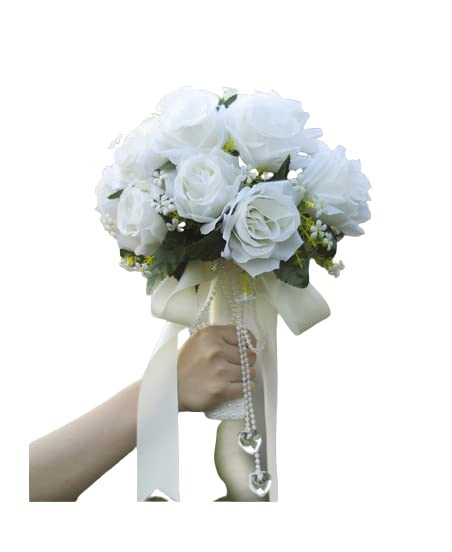 GOWNLINKChristian Brides Wedding Bouquet Bridal White Round Bouquet