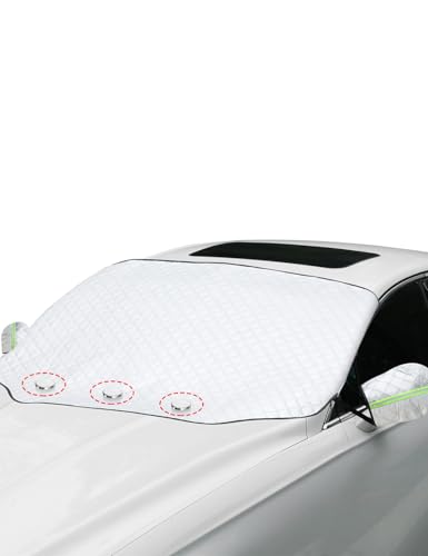 Starlife Windscreen Cover Frost, Magnetic Car Windscreen Cover with Side Mirror Covers for Winter Ice/Snow/Sun/UV, Ultra-thick Window Screen Protector for Most Cars SUV Vehicles Trucks (Small Size)