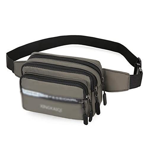 WJPTL Riñonera Multifuncional, Bandolera Deportiva de Nailon para Hombre, Bandolera de Bolsillo con Cremallera de Cuatro Capas de PVC, Malla Transpirable