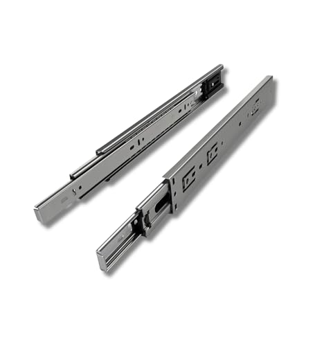 Edelstahl-Schubladenschienen Vollauszug 550 mm Küchenschrank seitliche Montage Kugellager Schubladenschienen Ersatz Schwerlast 45 kg Tragkraft 1 Paar (2er-Pack)