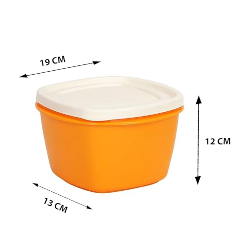 Image of Cutting EDGE Snap Tight Eco Plastic Container Set for Dry Fruits, Travelling, Pickle, Sauces, Spices, 12-Pieces (2 L, Orange)