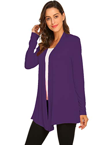 Image of Newchoice Womens Casual Lightweight Long Sleeve Cardigan Soft Drape Open Front Fall Dusters (S-3XL)
