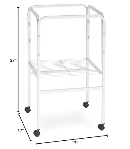 Image of Prevue Pet Products Bird Cage Stand with Shelf Toys - M, White