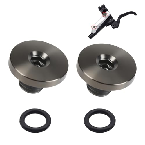 Lote de 2 tornillos de purga para bicicleta con junta tórica, aleación de titanio TC4, M5 x 5 mm, compatible con Shimano XT SLX Zee Deore LX, para cuerpo de freno dividido, ligero (negro)